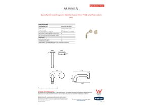 Specification Sheet - Sussex Pure Elemental Progressive Bath Mixer System 160mm PVD Brushed Platinum Gold
