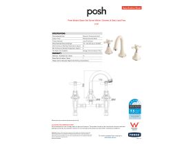 Specification Sheet - Posh Bristol Basin Set Swivel White / Chrome (4 Star) Lead Free