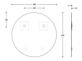 Posh Domaine Round Polished Edge Mirror 600x600