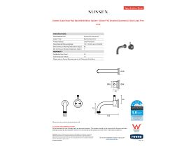 Specification Sheet - Sussex Scala Nova Wall Basin/Bath Mixer System 150mm PVD Brushed Gunmetal (5 Star) Lead Free