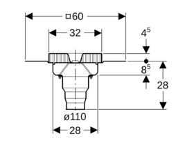 Geberit Pluvia Outlet 45l/s Stainless Steel Bitumen Roof