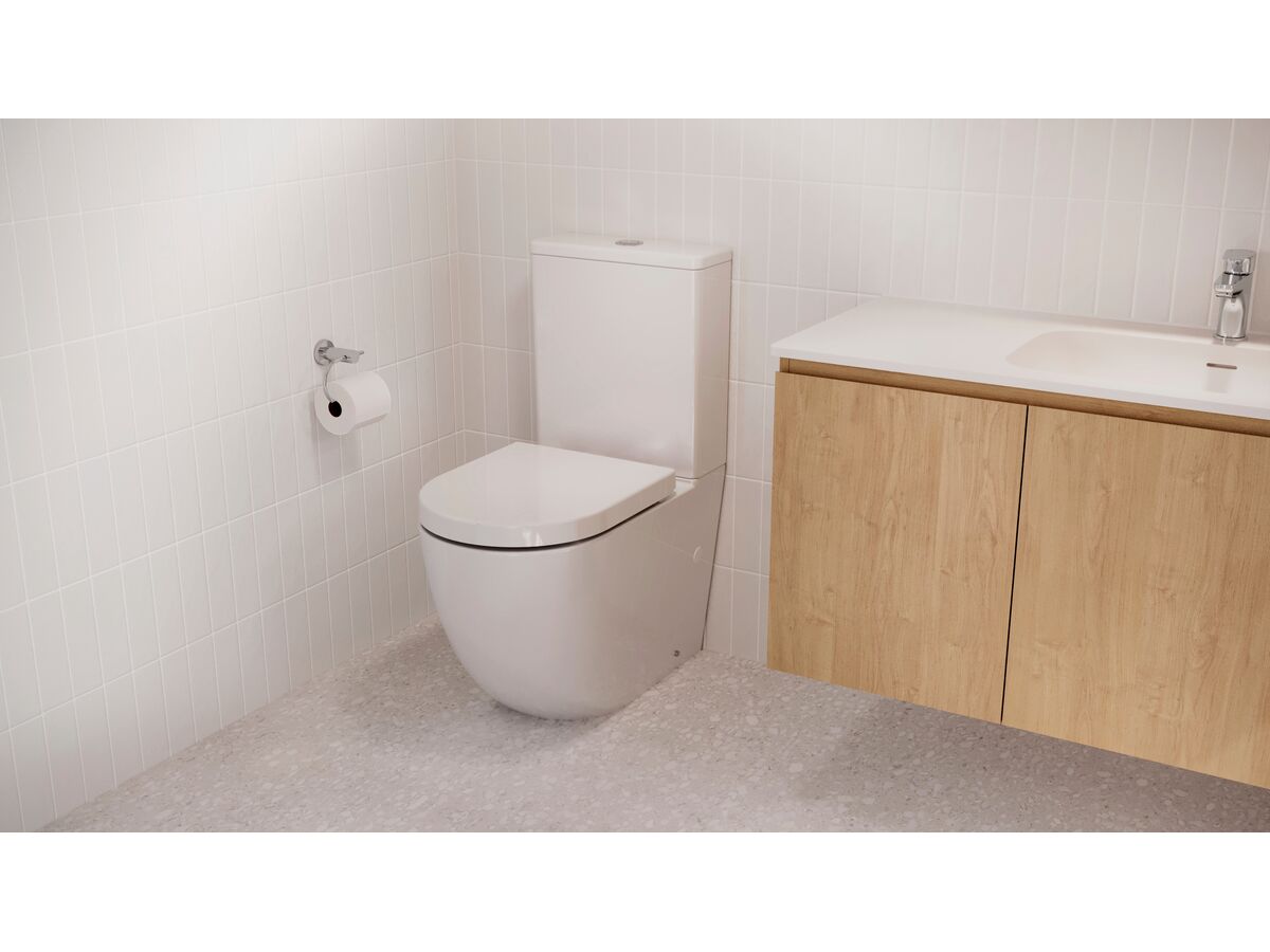 In Situ - Posh Domaine Round Close Coupled Back to Wall Rimless Toilet Suite with Soft Close Quick Release Seat White (4 Star)