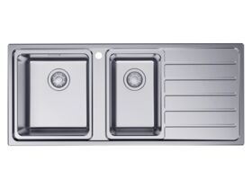 Hero - Memo Oscar Inset Left Hand 1 & 1/2 Bowl & Drainer Sink Overflow 1 Taphole