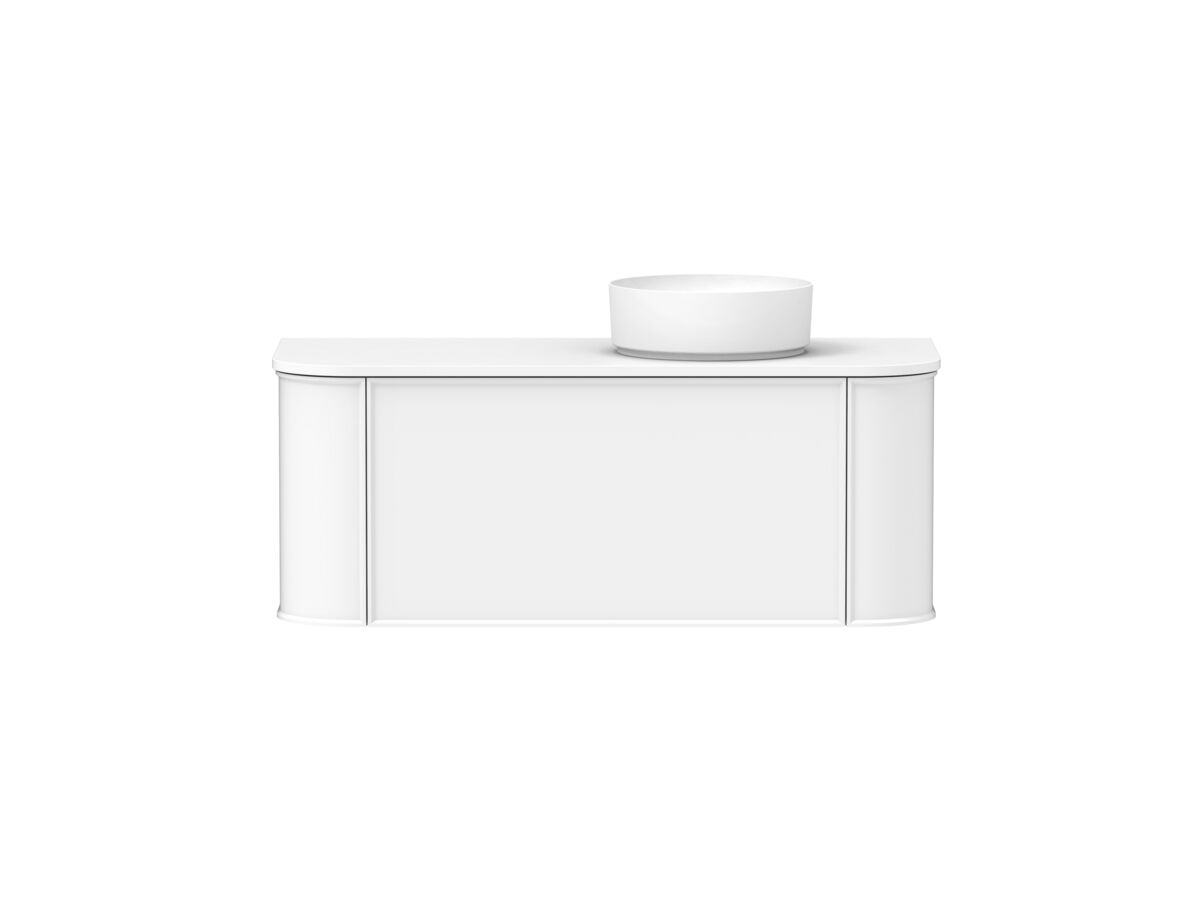 Hero - Kado Era Double Curve All Drawer 1200mm Wall Hung Vanity with Right Hand Basin 20mm Top Matte White
