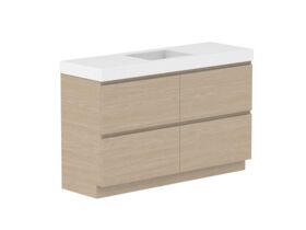 Supporting Image - Posh Domaine All-Drawer Twin 1500mm Floor Mounted Vanity Unit Single Bowl 90mm Top