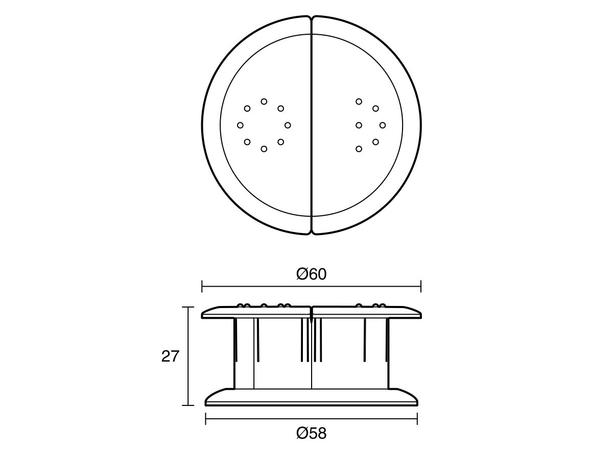 Technical Drawing - Wolfen 800 Raised Height Toilet Suite Button