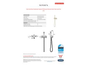 Specification Sheet - Scala Dual Mixer Handshower System PVD Brushed Platinum Gold (3 Star) Lead Free