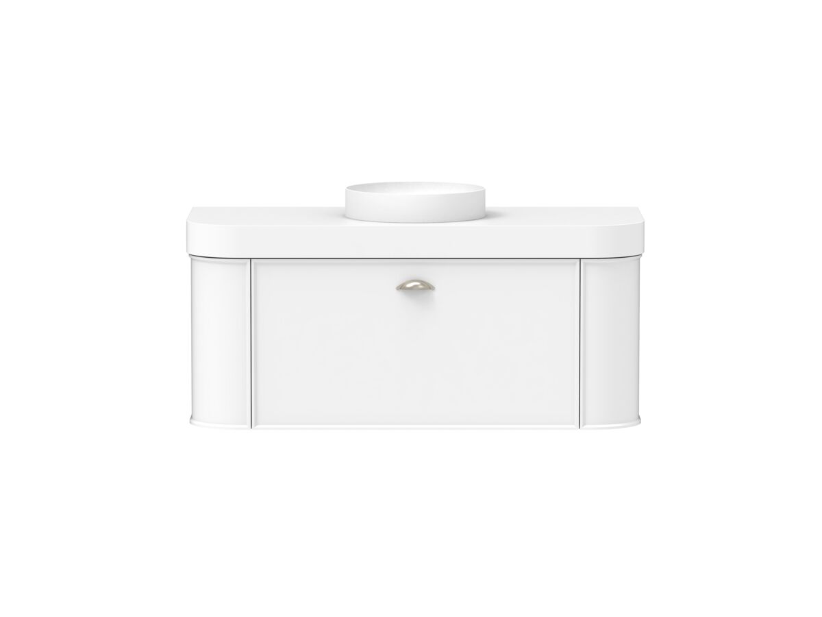 Supporting Image - Kado Era Double Curve All Drawer 1200mm Wall Hung Vanity Centre Basin 90mm Durasein Top Matte White