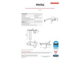 Specification Sheet - Mizu Soothe MK2 Wall Basin/Bath Mixer Set Trimset Chrome (6 Star) Lead Free