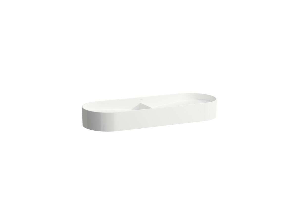 LAUFEN Sonar Double Basin White with Ceramic Waste Covers