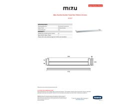 Specification Sheet - Mizu Soothe Double Towel Rail 750mm Chrome