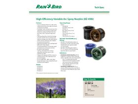 Specification Sheet - Rainbird Unispray 100mm HE-VAN Nozzle