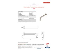 Specification Sheet - Sussex Scala 25mm Curved Bath Outlet 250mm Brushed Nickel