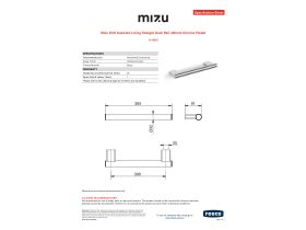 Specification Sheet - Mizu Drift Assisted Living Straight Grab Rail 300mm Chrome Plated