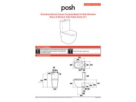 Installation Instructions - Posh Domaine Round Close Coupled Back to Wall Rimless Toilet Suite Thick Seat (4 Star)