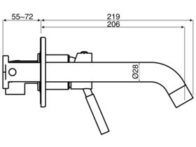 Mizu Drift Wall Basin Mixer Set 200mm White (4 Star)