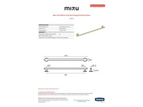 Specification Sheet - Mizu Drift 900mm Grab Rail Straight Brushed Brass