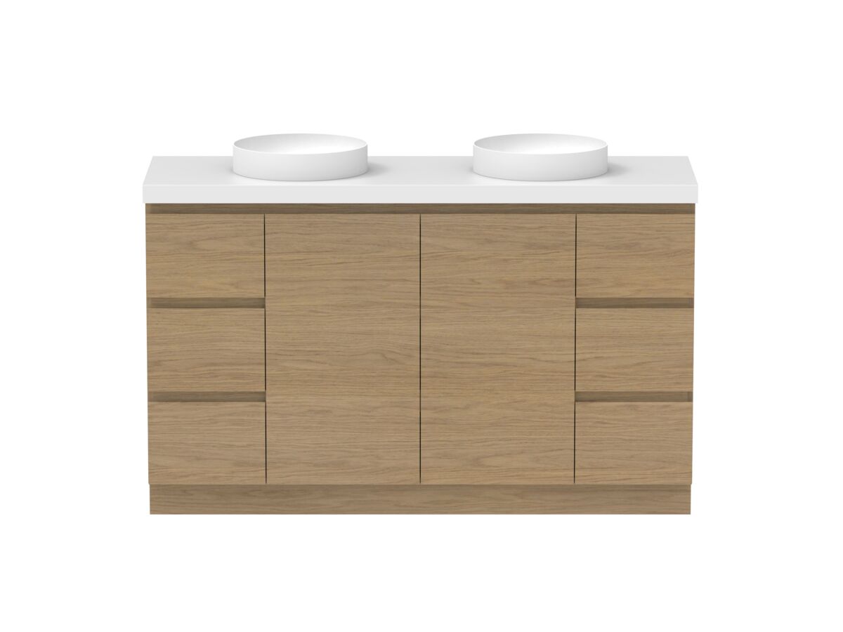 Hero - Posh Domaine 1500mm Floor Mount Vanity Unit Conventional Double Bowl 50mm Top