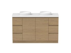 Hero - Posh Domaine 1500mm Floor Mount Vanity Unit Conventional Double Bowl 50mm Top