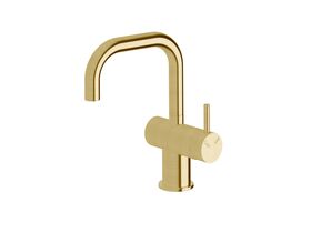 Sussex Scala Basin / Sink Mixer Tap Small Square Spout Right Hand LUX PVD Brushed Pure Gold (4 Star)