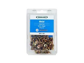 Bridgland Button Head Screw Metal Yellow Zinc 8-15 x 16mm (100)