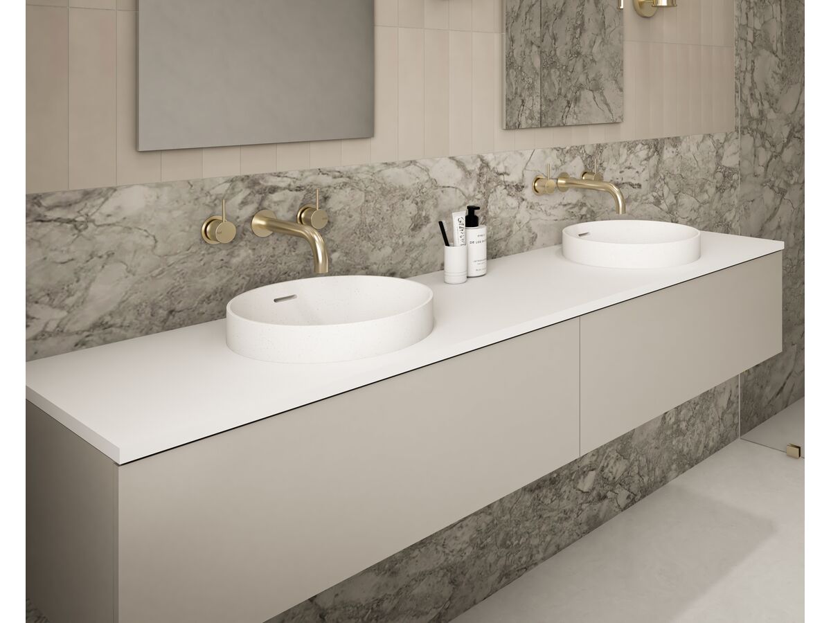 In Situ - Omvivo Villa Round Thin Edge Semi Inset Basin 360mm White Haven