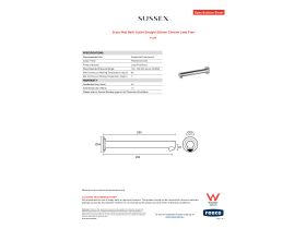 Specification Sheet - Scala Wall Bath Outlet Straight 250mm Chrome Lead Free
