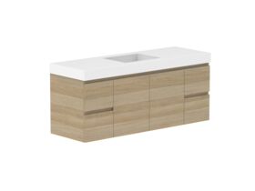 Supporting Image - Posh Domaine 1500mm Wall Hung Vanity Unit Conventional Single Bowl 90mm Top