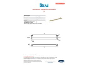 Specification Sheet - Roca Ona Double Towel Rail 800mm Brushed Brass