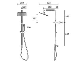 Technical Drawing - Mizu Bloc Twin Waterrail 3 Star