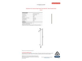 Specification Sheet - Hydrotherm Pure Vertical Single Heated Towel Rail 900 x 38mm Brushed Nickel