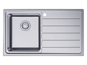 Hero - Memo Oscar Inset Left Hand Single Bowl & Drainer Sink Overflow 1 Taphole