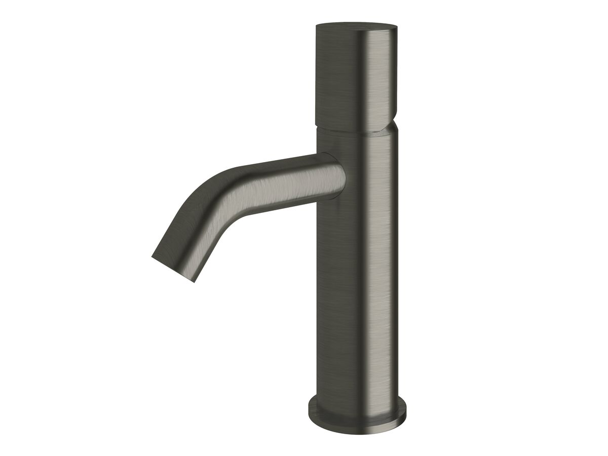 Sussex Pure Basin Mixer Tap Curved Spout Brushed Gunmetal (5 Star)