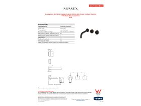 Specification Sheet - Sussex Pure Wall Bath Hostess System 200mm with Cirque Textured Handles PVD Matte Black Lead Free