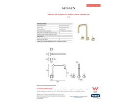 Specification Sheet - Scala Wall Spa Set Square PVD Brushed Platinum Gold Lead Free