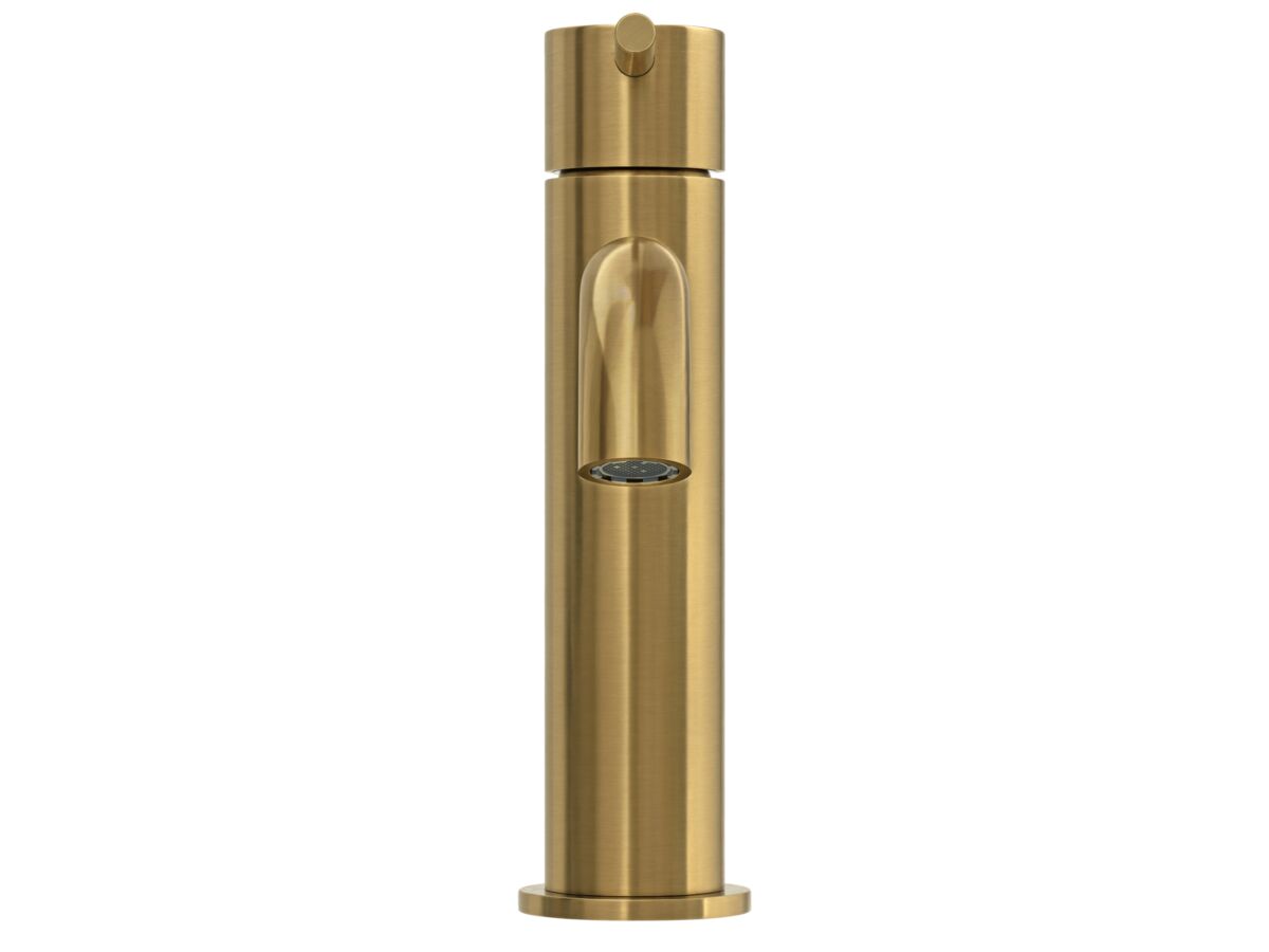 Supporting Image 2 - Mizu Drift Basin Mixer Curved Spout Brushed Brass (6 Star) Lead Free