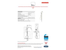 Specification Sheet - Faucet Strommen Vara Fin Floor Mounted Bath Mixer with Handshower Trimset Brushed Nickel (3 Star)