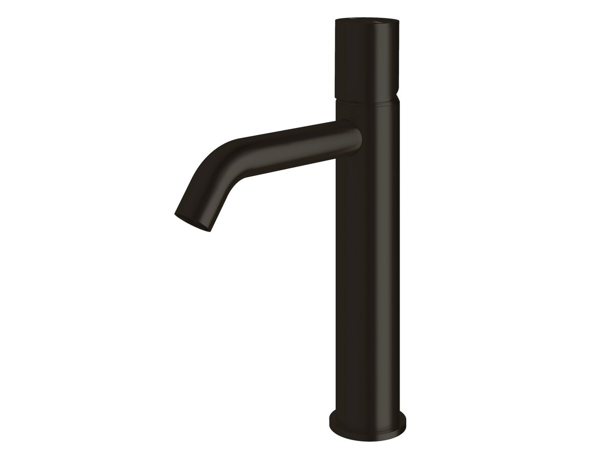 Sussex Pure Medium Height Basin Mixer Tap Curved Spout PVD Matte Black (5 Star)