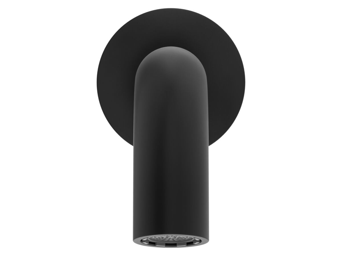 Supporting Image 2 - Mizu Drift Wall Basin/Bath Outlet Curve Spout 250mm Matte Black (6 Star) Lead Free - Front