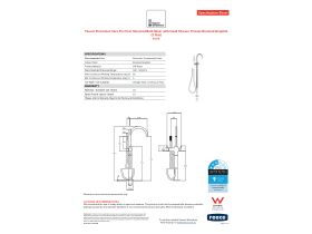 Specification Sheet - Faucet Strommen Vara Fin Floor Mounted Bath Mixer with Handshower Trimset Brushed Graphite (3 Star)