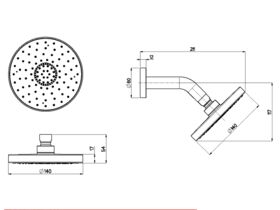 Nikles Pure Wall Shower & Arm Chrome (3 Star)
