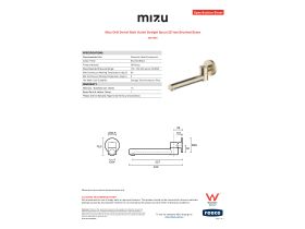 Specification Sheet - Mizu Drift Swivel Bath Outlet Straight Spout 227mm Brushed Brass