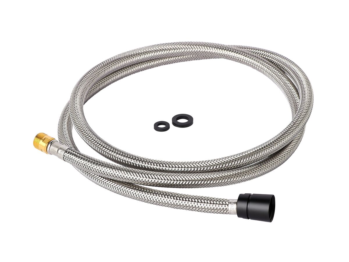 Mizu Drift MK2 Gooseneck Pull Out Sink Mixer Stainless Steel Hose with Matte Black Connector
