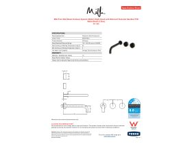 Specification Sheet - Milli Pure Wall Basin Hostess System 250mm Right Hand with Diamond Textured Handles PVD Matte Black (3 Star)