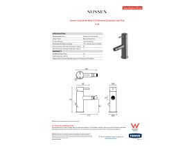 Specification Sheet - Sussex Scala Bidet Mixer PVD Brushed Gunmetal Lead Free