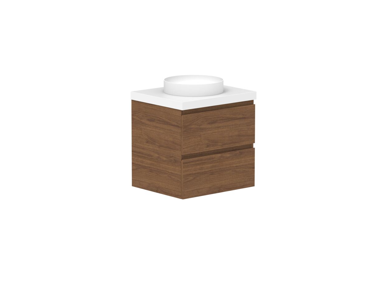 Supporting Image - Posh Domaine 600mm Wall Hung Twin Vanity Unit All-Drawer 50mm Top
