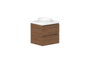 Supporting Image - Posh Domaine 600mm Wall Hung Twin Vanity Unit All-Drawer 50mm Top
