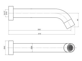Mizu Drift Curved Wall Basin Outlet 200mm (4 Star)
