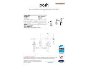 Specification Sheet - Posh Bristol Hob Sink Set Lever Ceramic Disc Chrome (4 Star) Lead Free