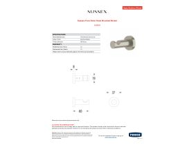 Specification Sheet - Sussex Pure Robe Hook Brushed Nickel